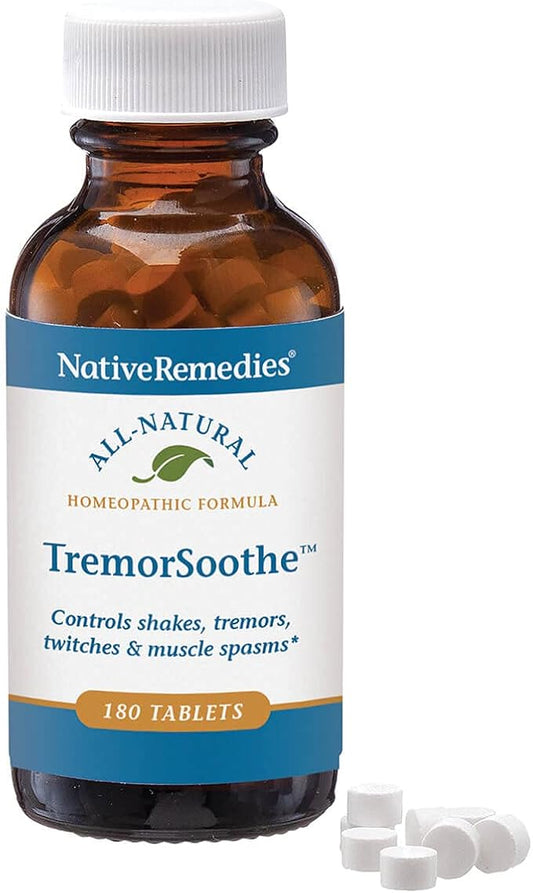 Native Remedies TremorSoothe - Natural Homeopathic Formula to Temporarily Control Shakes, Tremors, Muscle Spasms and Twitches -180 Tablets