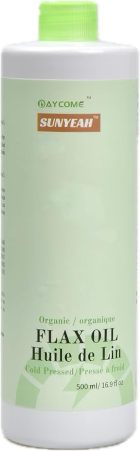Canadian Organic Flaxseed Oil - 100% Pure, Cold presss, Unrefined, Non-GMO-Saskatchewan Harvest - Essential Fatty Acids for Wellness- 8 g Omega3 per Serving