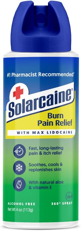 Solarcaine Aloe Burn Relief Spray 4% Lidocaine 4oz