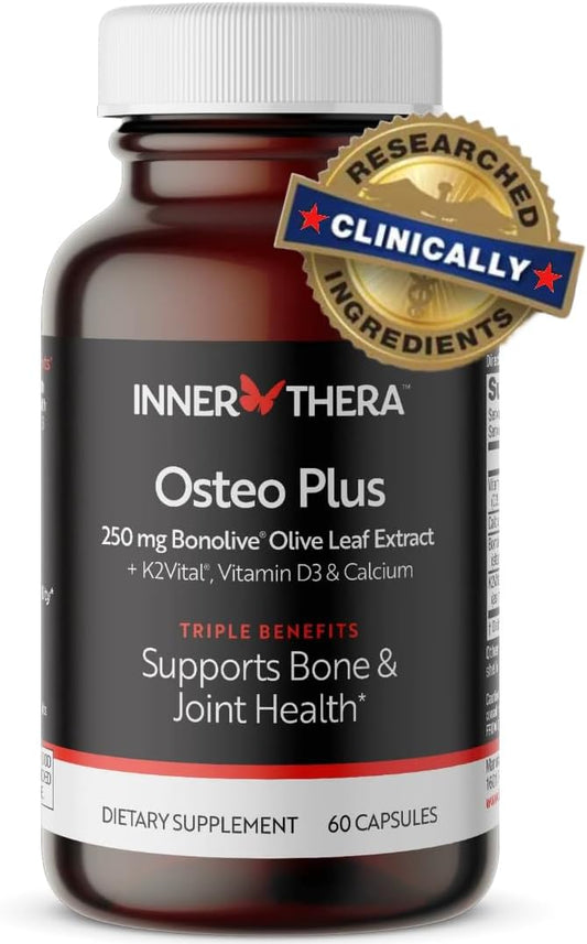 Osteo Plus Supplement, 300 mg Calcium 250mg Bonolive K2 and D3, Supports 60 Veggie