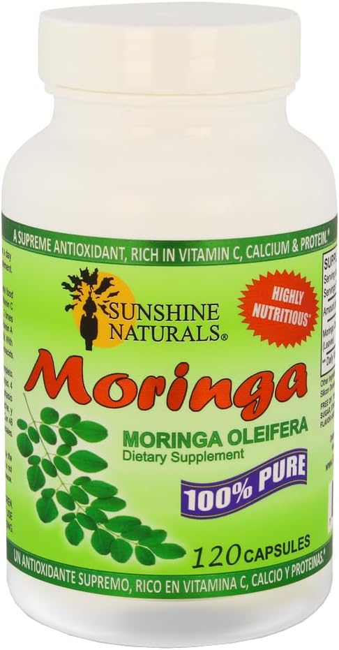 Moringa Dietary Supplement. 100% Pure Organic 120 Capsules. 3