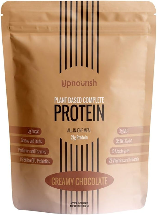 UpNourish Chocolate Vegan Protein Powder, Meal 15 Servings