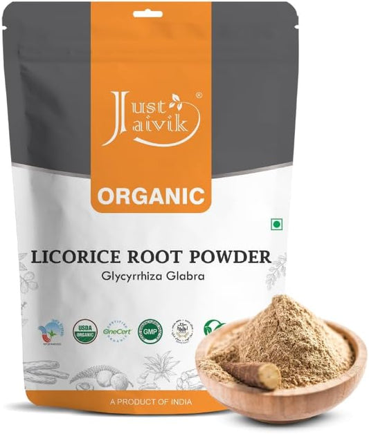 Just Jaivik 100% Organic Licorice Root Powder 227 gm 0.5 lb