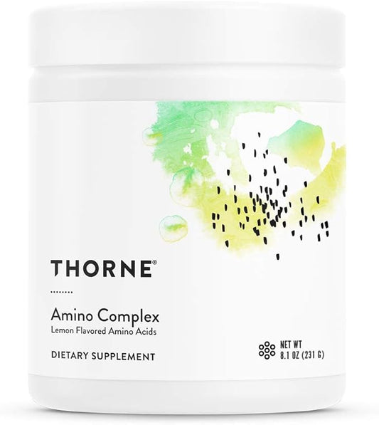 THORNE Amino Complex - Clinically-Validated EAA and BCAA Powder for Pre or Post-Workout - Promotes Lean Muscle Mass & Energy Production - NSF Certified for Sport - 30 Servings - 8.1 Oz - Lemon Flavor