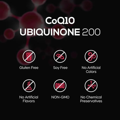 Intelligent Labs CoQ10 Ubiquinone 200mg Softgels | Coenzyme Q10 with MCT Oil for Max Absorption | Soy, Sugar, Gluten, and GMO-Free | 120 Servings | 4 Months Supply