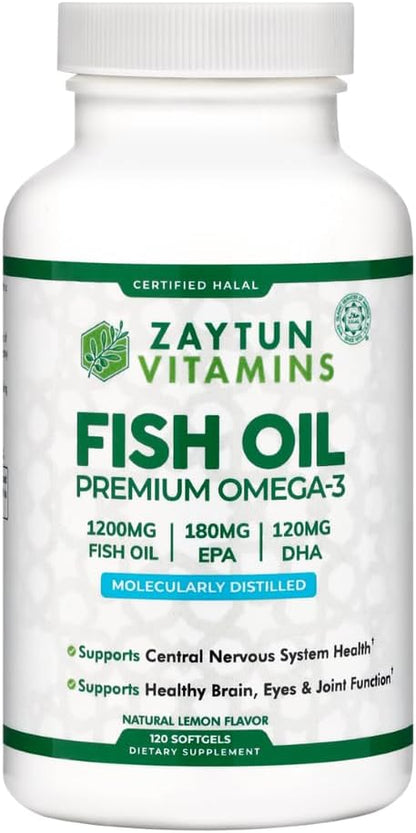 Zaytun Halal Fish Oil 1200mg Omega 3, Premium 4 Months