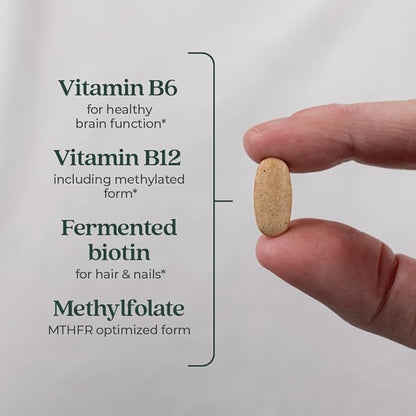 New Chapter Vitamin B Complex, Fermented Vitamin B Complex, USDA Organic, ONE Daily for Cellular Energy + Brain + Beauty, 100% Vegan, Gluten-Free - 90 Count