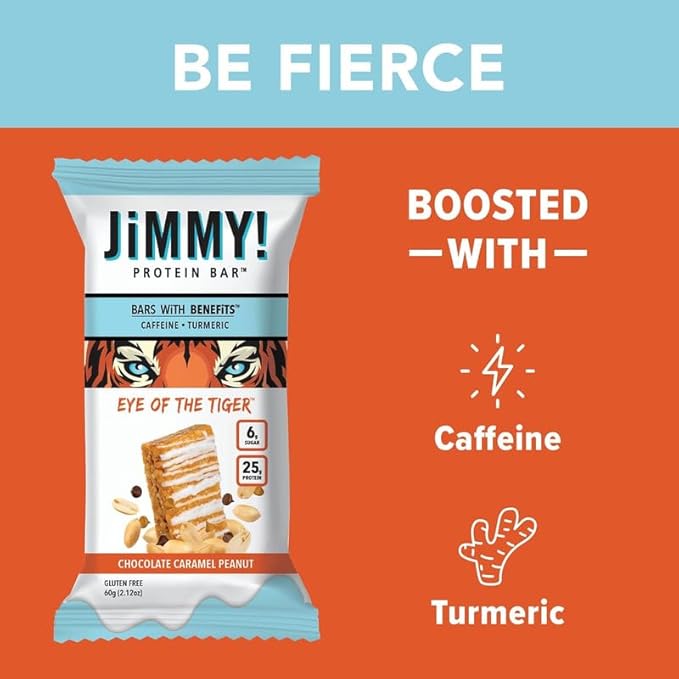 JiMMY! Protein Bar, Caramel Chocolate Nut, 12 Count 25g of