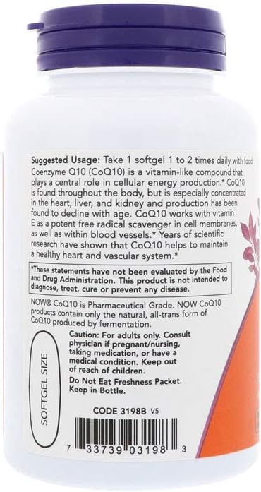 NOW Supplements, CoQ10 400 mg, Pharmaceutical 60 Softgels