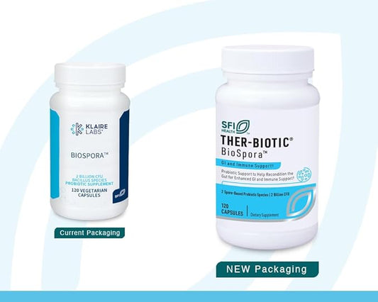 Klaire Labs Biospora Probiotic 2 Billion (120 Capsules)