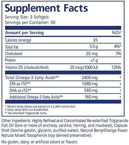 PRN De3 Dry Eye Omega 3 2240mg EPA Improved-Burpless-1 serving, 1-month supply
