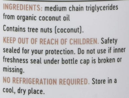 Nature's Way Nature's Way Mct Oil from Coconut Pure Source, No Filler Oils, 14 G of Mcts Per Serving, 30 Fl Oz (Pack of 6)