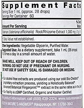 Nature's Answer Valerian Root 1000mg 2oz Extract 2oz | 2 Pack