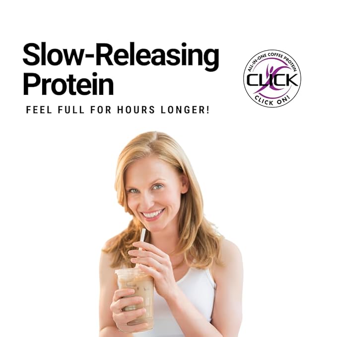 Click Coffee Protein Powder Packets, High (150mg Caffeine), 23 Essential