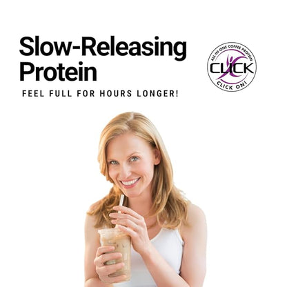 Click Coffee Protein Powder Packets, High (150mg Caffeine), 23 Essential