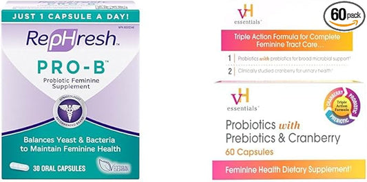 Rephresh Pro-B Probiotic Supplement for Women, 30 Oral 60 Capsules