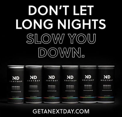 NextDay 6-Pack All-Natural Recovery Drink | Proprietary Formula with DHM, Multi-Vitamins, Zinc, Magnesium & a Little Caffeine| Be prepared for the NextDay | 6.8 fl oz/200 ml per can