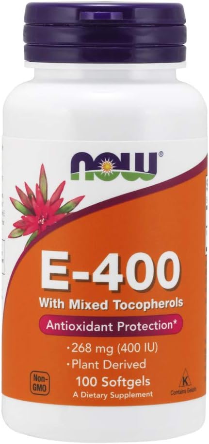 Now Foods Vitamin E-400 Mixed Tocopherols 100 Softgels