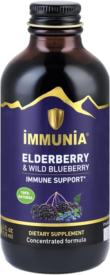 Immunia Elderberry & Wild Blueberry Concentrated. 24 Days/Bottle. 1-Pack
