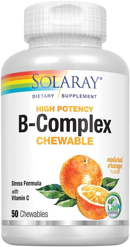Solaray Vitamin B-Complex 250mg Natural Orange Flavor 50 Chewables