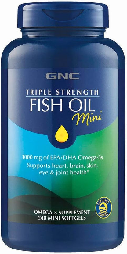 GNC Triple Strength Fish Oil Mini's |Omega-3 Heart, 240 Mini