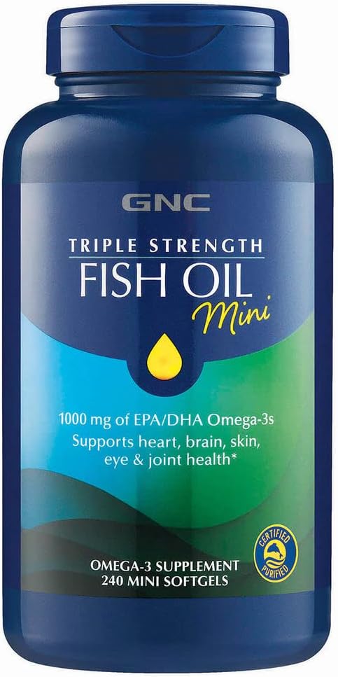 GNC Triple Strength Fish Oil Mini's |Omega-3 Heart, 240 Mini