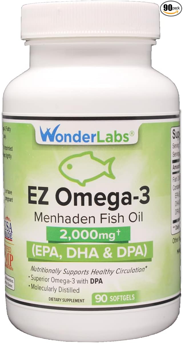 Atlantic Menhaden Fish Oil Omega-3 2000 90 Softgels