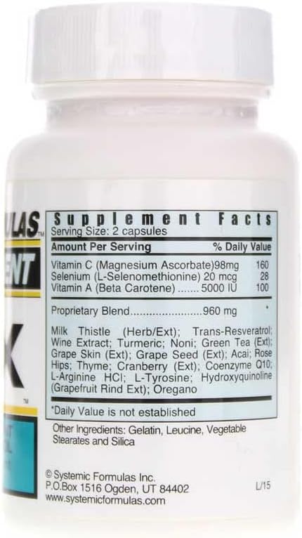 Systemic Formulas ROX Super Antioxidant 60 Capsules #184. Super