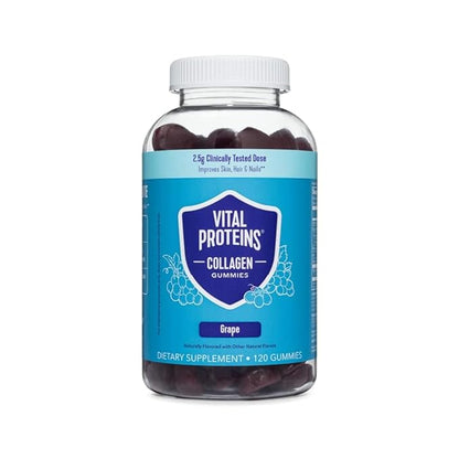 Vital Proteins Collagen Gummies, 2.5g of Clinically-Tested Collagen for Hair, Skin, Nails & Wrinkles, 120 ct, 30-Day Supply, Grape Flavor