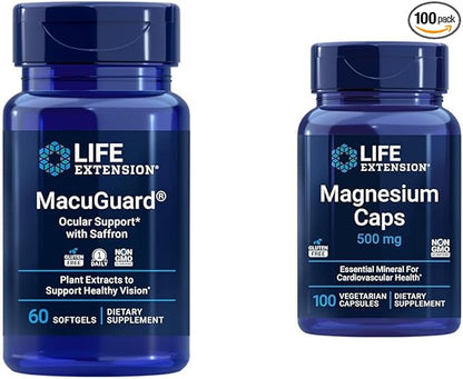 Life Extension MacuGuard Eye Health Supplement 500mg - 60 Softgels 100 Vegetarian