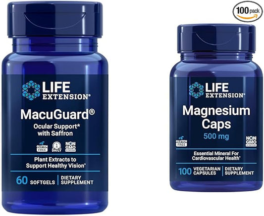 Life Extension MacuGuard Eye Health Supplement 500mg - 60 Softgels 100 Vegetarian