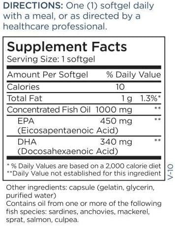 Metabolic Maintenance Mega Omega Extra Strength 3 Supplement 1000mg Concentrated (100 Softgels)