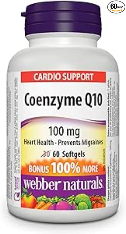Webber Naturals Coenzyme Q10 100 mg, 60 softgels