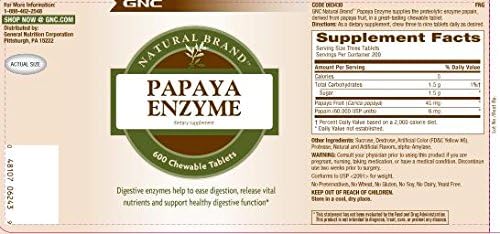 GNC Natural Brand Papaya Enzyme, 240
