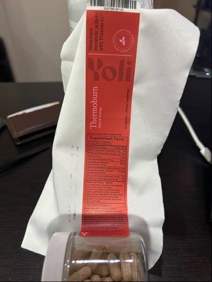 Yoli® Thermoburn Energy Supplement with Green Tea Leaf, Guarana, Choline, Raspberry Ketones and Thermo-G Proprietary Blend - Energy Vitamin, 60 Capsules