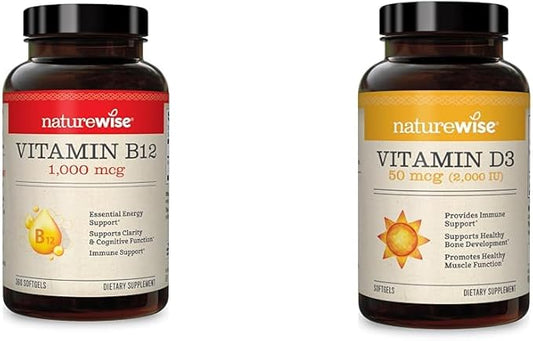 NatureWise Vitamin B12 1000mcg 360 Softgels D3 2000iu 2000iu 360 360 Count