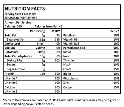 GO4IT Health Meal Replacement Bar, HIGH 7/Box -