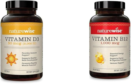 NatureWise Vitamin D3 2000iu 360 Count B12 1000mcg 1000mcg 60 60 Softgels