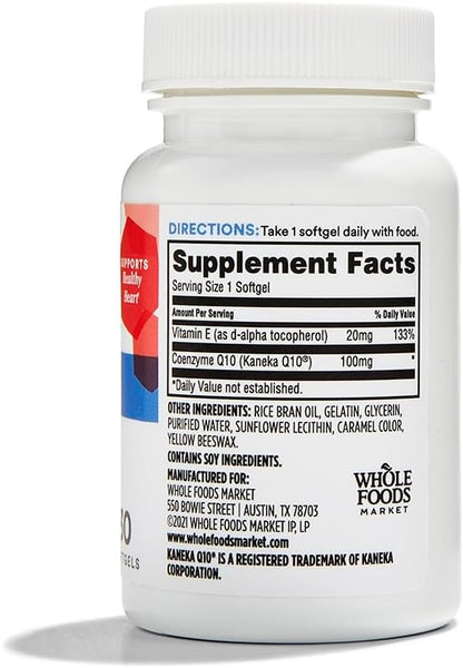 365 by Whole Foods Market, Co Q10 100Mg, 100Mg, 30 30 Softgels
