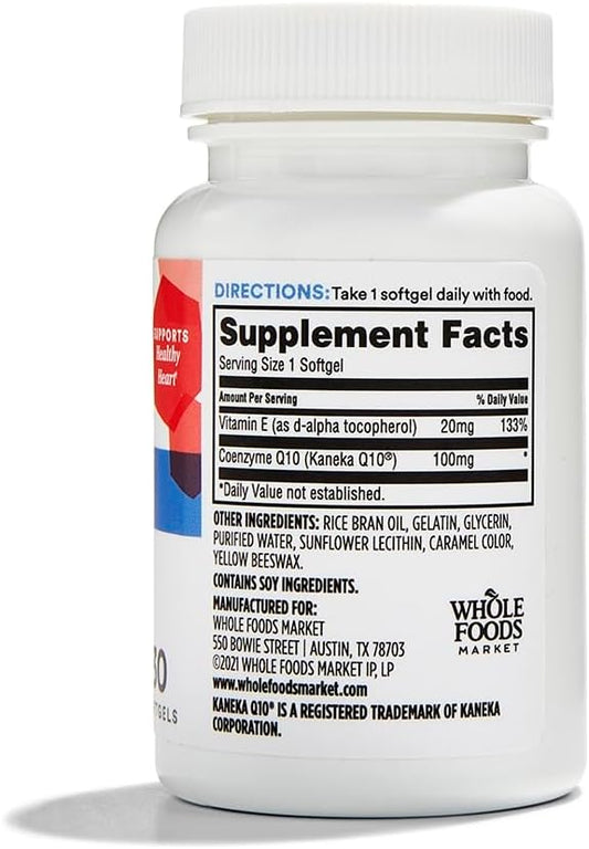 365 by Whole Foods Market, Co Q10 100Mg, 100Mg, 30 30 Softgels