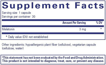 Pure Encapsulations Melatonin 3 mg 30 Capsules