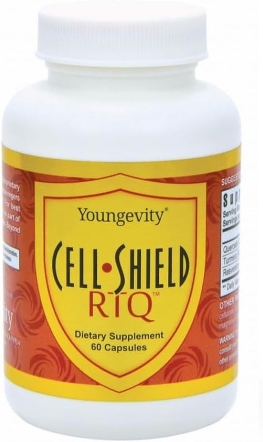 Youngevity Resveratrol Turmeric Quercetin RTQ Cell Shield - 60 Capsules (Pack of 2)