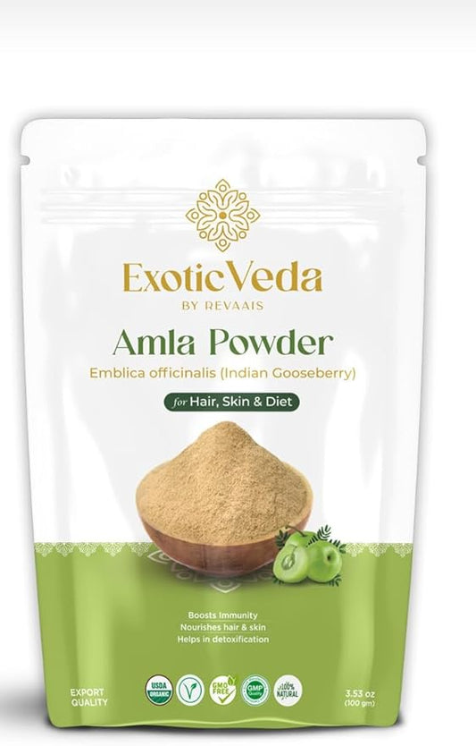 Organic Amla Powder Herbal Supplement Indian 100% Natural, (100g)