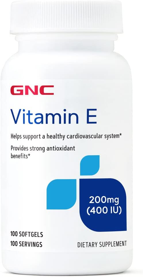 GNC Vitamin E 200mg, 100 Softgels,