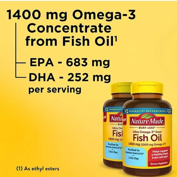 Burp-Less Ultra Omega 3 from Fish 1400 mg. (65 ct., 2pk.)