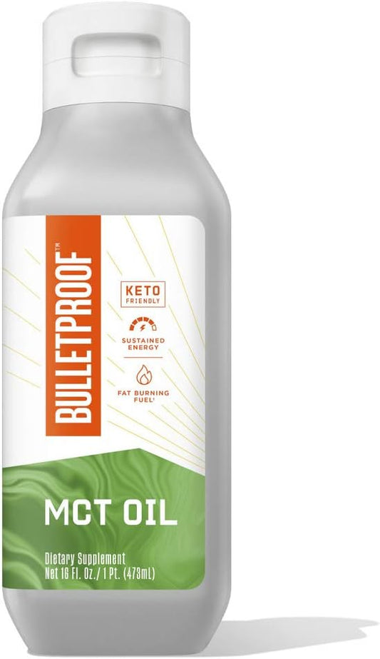 Bulletproof MCT Oil Made with C10 and C8 Oil, 16 Ounces, Keto Supplement for Sustained Energy