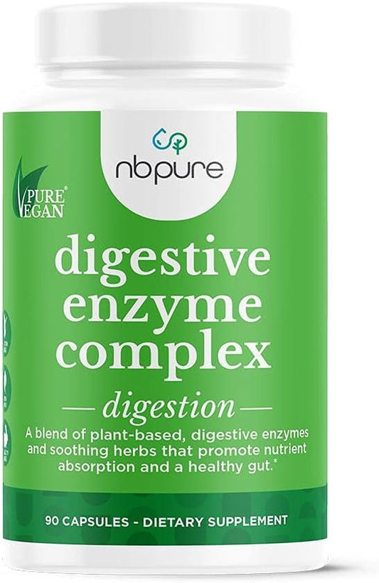 Nbpure Vegan Digestive Enzyme Complex – 12 Enzymes 3 Herbs