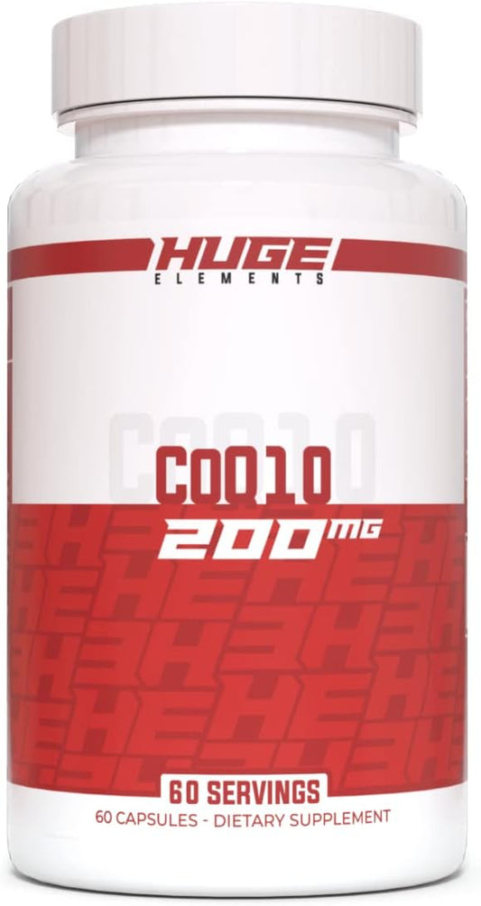 Huge Supplements CoQ10, 200mg Coenzyme Q10 (60 Capsules)