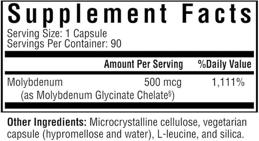 Seeking Health Molybdenum 500 mcg, 90 Capsules