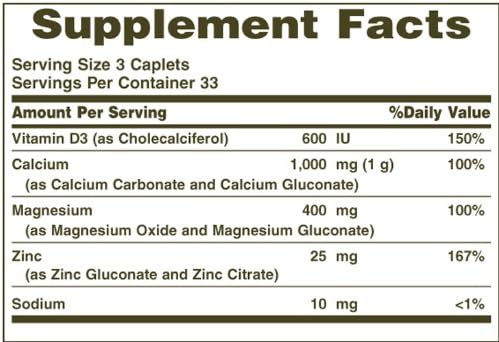 Nature's Bounty Calcium Magnesium Zinc, 100 6)